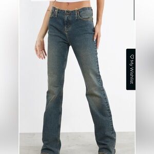 MOTEL ROCKS Frayed low rise jeans (brand new)